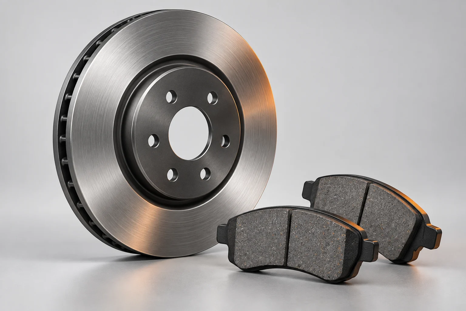 Illustrative brake disc and pads